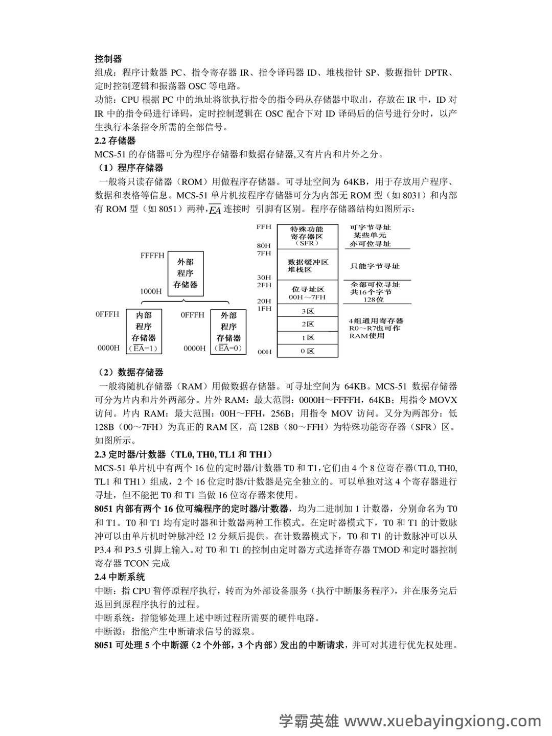 单片机原理及应用_单片机C51复习题(课后习题及答案)_编写程序,将单片机外2000h为首地址的连续 - 02_《单片机原理及应用》复习资料_《单片机原理及应用》期末考试必考知识点重点总结_第2页_学霸英雄_www.xuebayingxiong.com 单片机原理及应用_单片机C51复习题(课后习题及答案)_编写程序,将单片机外2000h为首地址的连续 - 02_《单片机原理及应用》复习资料_《单片机原理及应用》期末考试必考知识点重点总结_第2页_学霸英雄_www.xuebayingxiong.com
