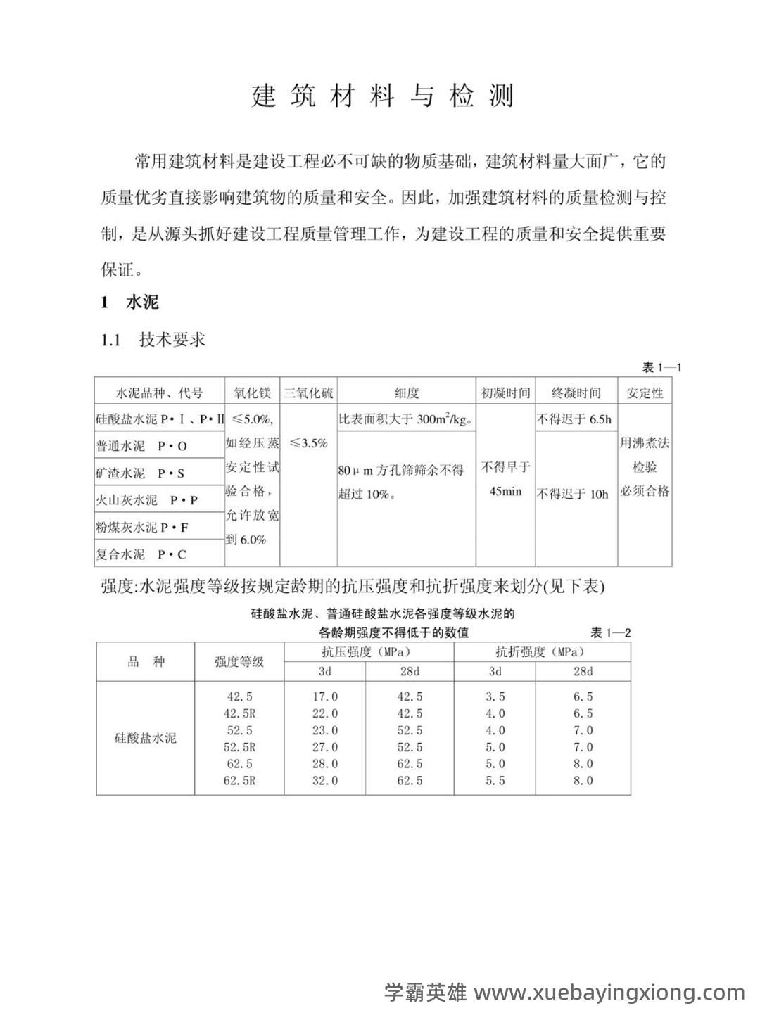 《建筑材料与检测》试题及答案A卷(2020年8月整理).pdf - 03_《建筑材料与检测》复习资料_《建筑材料与检测》知识点_第1页_学霸英雄_www.xuebayingxiong.com 《建筑材料与检测》试题及答案A卷(2020年8月整理).pdf - 03_《建筑材料与检测》复习资料_《建筑材料与检测》知识点_第1页_学霸英雄_www.xuebayingxiong.com