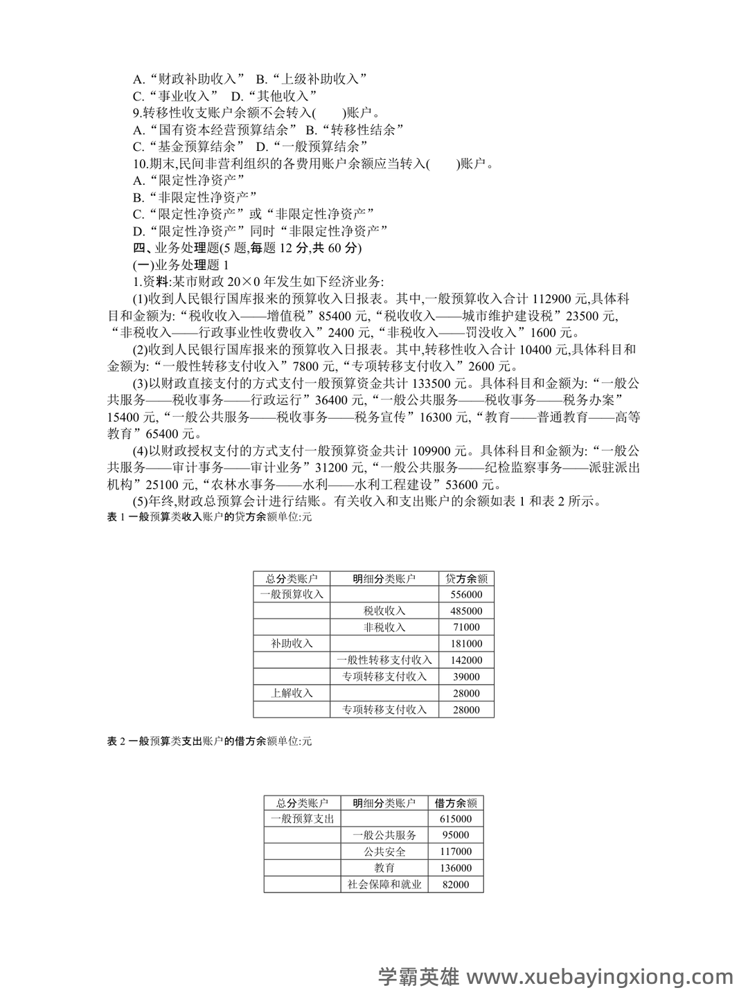 2024政府与非营利组织会计 - 04_《政府与非营利组织会计》复习资料_《政府与非营利组织会计》模拟考试题及答案_第2页_学霸英雄_www.xuebayingxiong.com 2024政府与非营利组织会计 - 04_《政府与非营利组织会计》复习资料_《政府与非营利组织会计》模拟考试题及答案_第2页_学霸英雄_www.xuebayingxiong.com