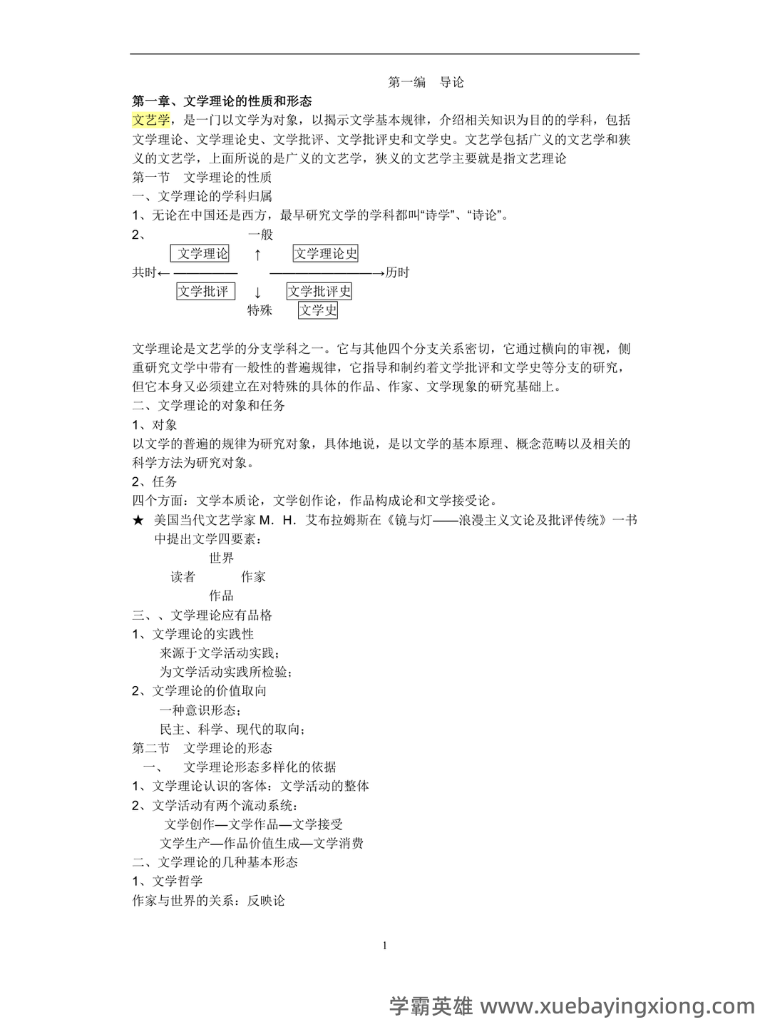 马工程《文学理论》复习资料知识点考点期末题库试题答案 - 03_《文学理论》复习资料_《文学理论》童庆炳《教程》完整笔记_第1页_学霸英雄_www.xuebayingxiong.com 马工程《文学理论》复习资料知识点考点期末题库试题答案 - 03_《文学理论》复习资料_《文学理论》童庆炳《教程》完整笔记_第1页_学霸英雄_www.xuebayingxiong.com