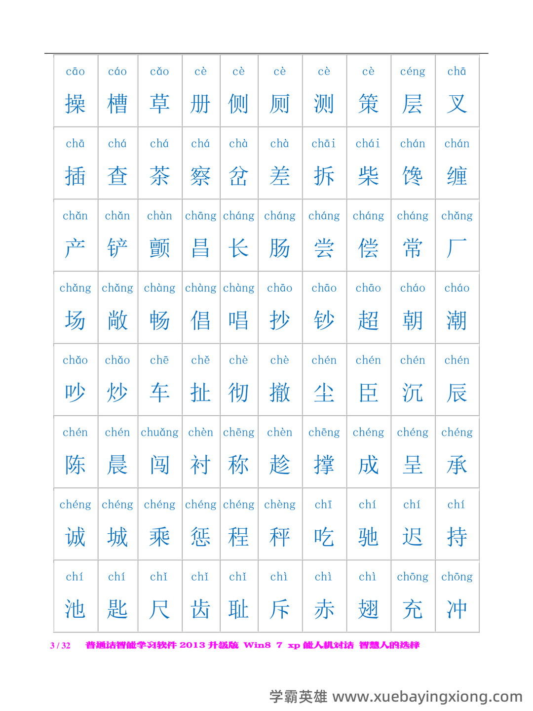 普通话测试考试资料、题库大全 - 备考资料 - 14_《普通话》备考资料_《普通话》2500个常用汉字注音版_第2页_学霸英雄_www.xuebayingxiong.com