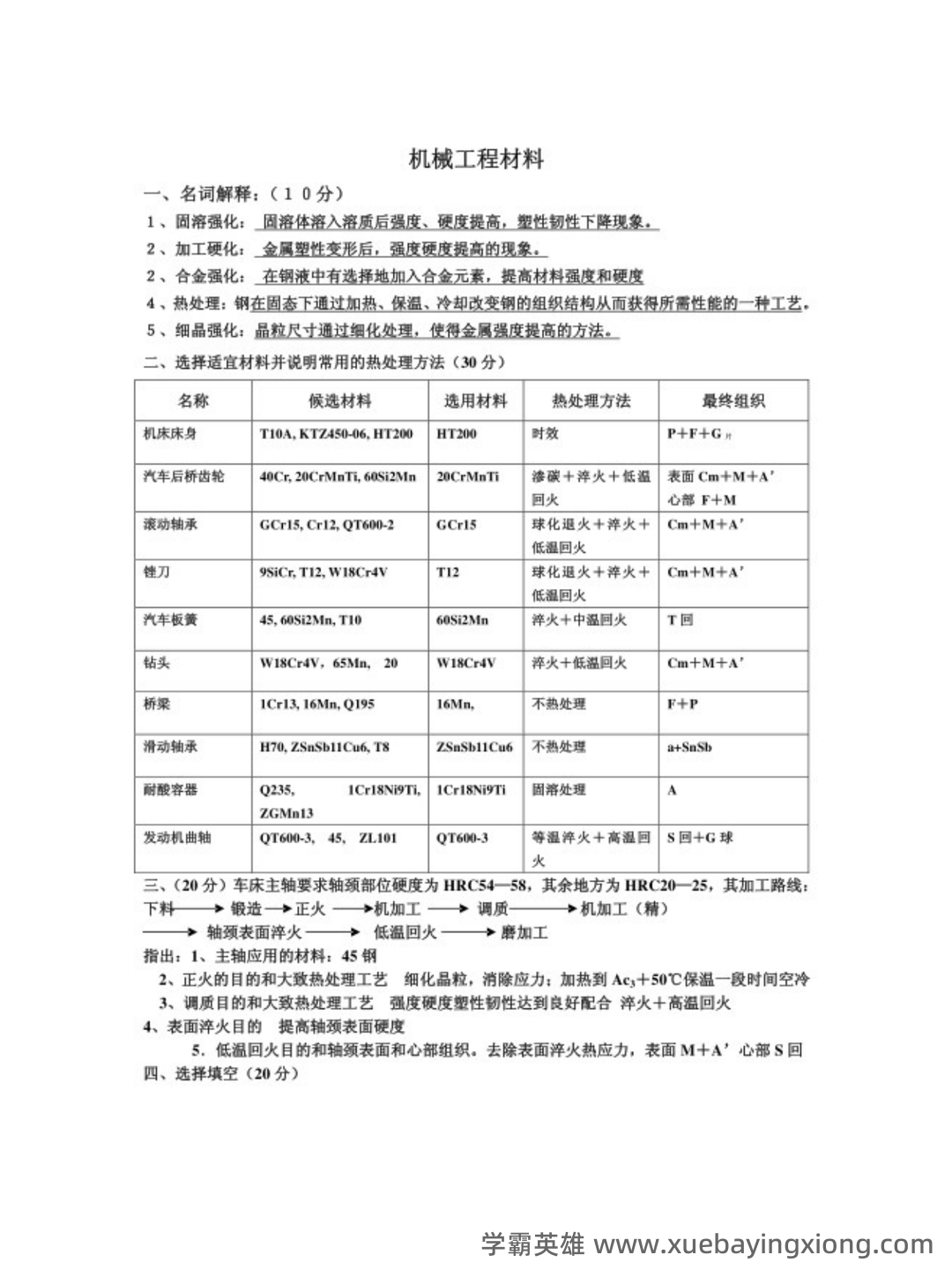 机械工程材料及成型工艺技术名词解释_word文档在线阅读与下载_文档 - 04_《机械工程材料及成型工艺技术》复习资料_《机械工程材料及成型工艺技术》试题答案_第1页_学霸英雄_www.xuebayingxiong.com 机械工程材料及成型工艺技术名词解释_word文档在线阅读与下载_文档 - 04_《机械工程材料及成型工艺技术》复习资料_《机械工程材料及成型工艺技术》试题答案_第1页_学霸英雄_www.xuebayingxiong.com