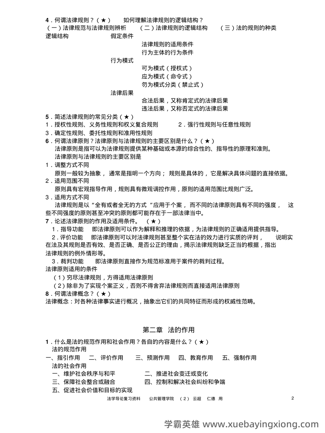 百度教育-法学导论 - 02_《法学导论》复习资料_《法学导论》参考资料整理版_第2页_学霸英雄_www.xuebayingxiong.com 百度教育-法学导论 - 02_《法学导论》复习资料_《法学导论》参考资料整理版_第2页_学霸英雄_www.xuebayingxiong.com