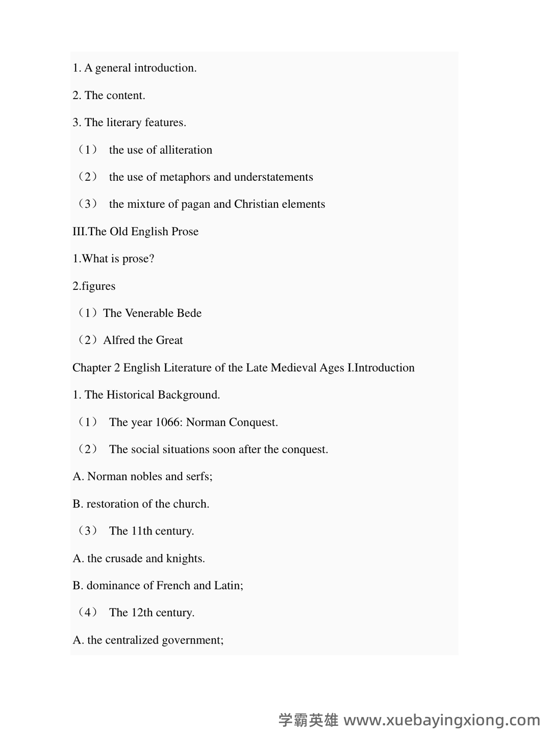 哔哩哔哩英国文学简史 - 01_《英国文学简史》复习资料_《英国文学简史》刘炳善完整版笔记_第2页_学霸英雄_www.xuebayingxiong.com 哔哩哔哩英国文学简史 - 01_《英国文学简史》复习资料_《英国文学简史》刘炳善完整版笔记_第2页_学霸英雄_www.xuebayingxiong.com