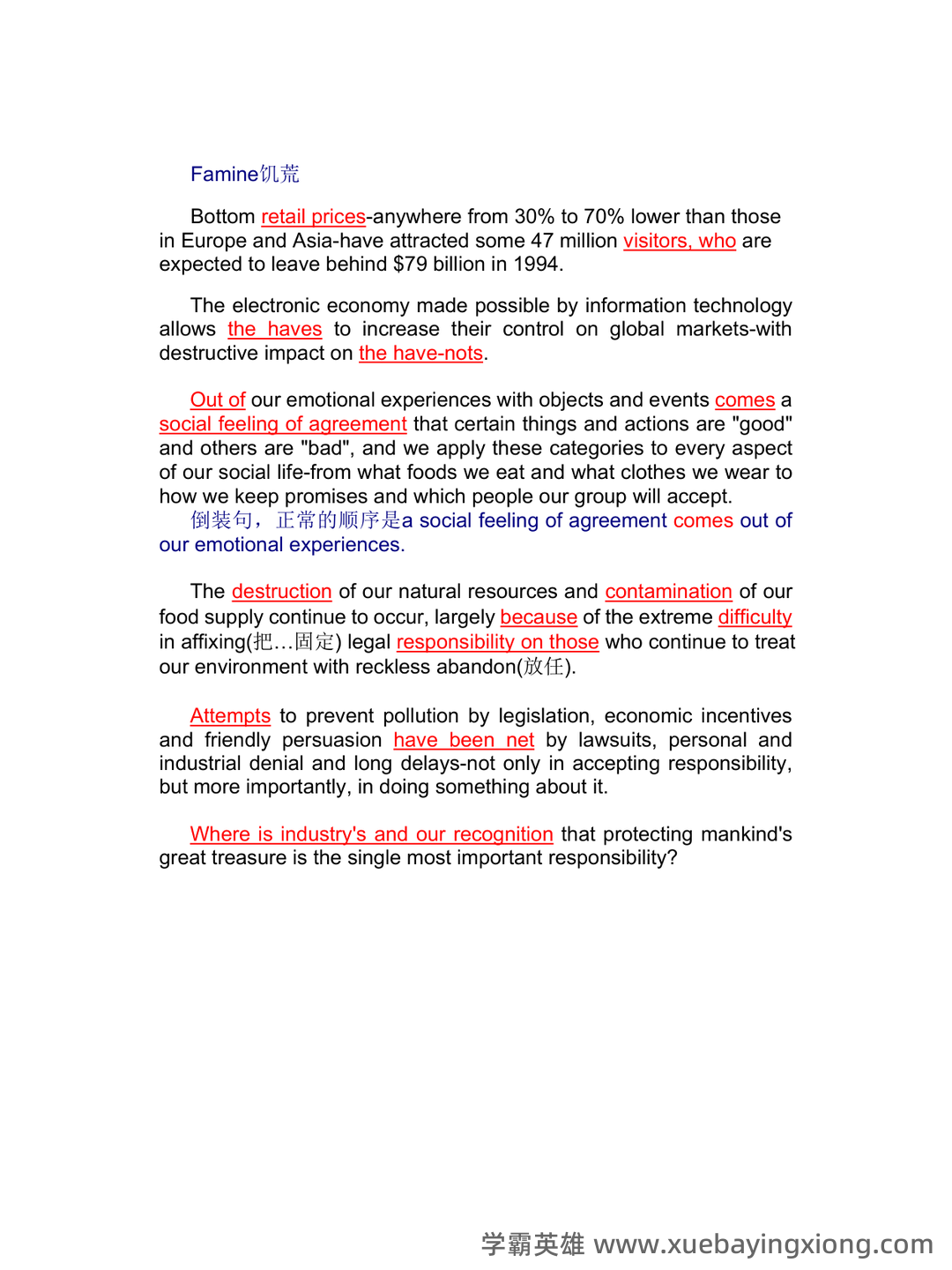 大学英语六级超全速成复习资料 - 10_《英语六级》备考资料_《英语六级》阅读理解长难句_第2页_学霸英雄_www.xuebayingxiong.com 大学英语六级超全速成复习资料 - 10_《英语六级》备考资料_《英语六级》阅读理解长难句_第2页_学霸英雄_www.xuebayingxiong.com
