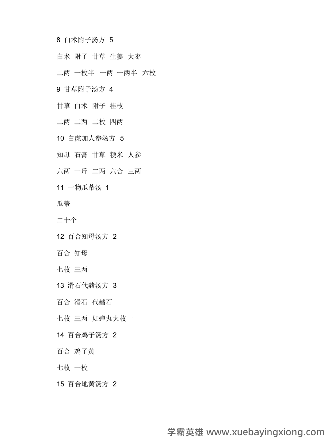 金匮要略重点笔记 - 中医经典总结 - 03_《金匮要略》复习资料_《金匮要略》方剂总汇(完整版)_第2页_学霸英雄_www.xuebayingxiong.com